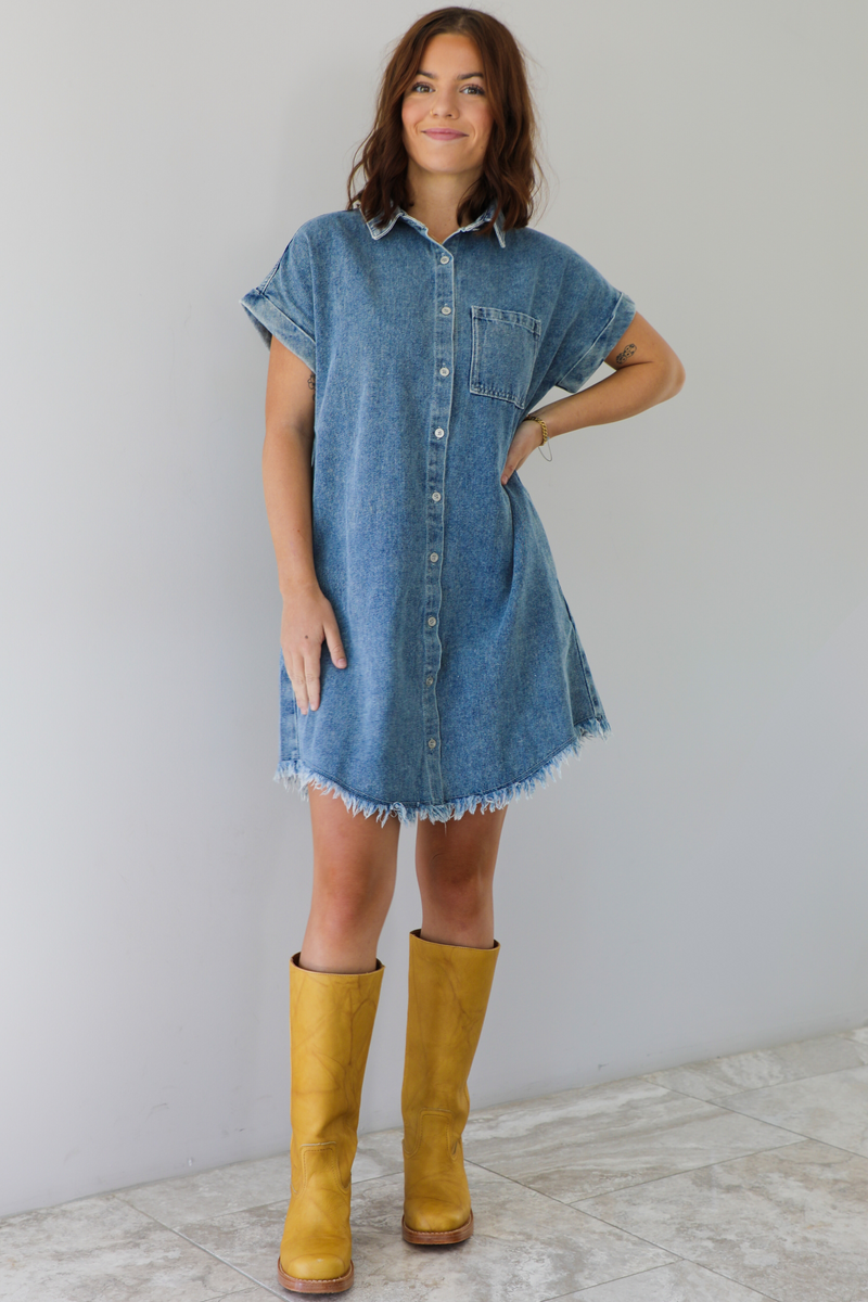 Stir Things Up Dress: Denim