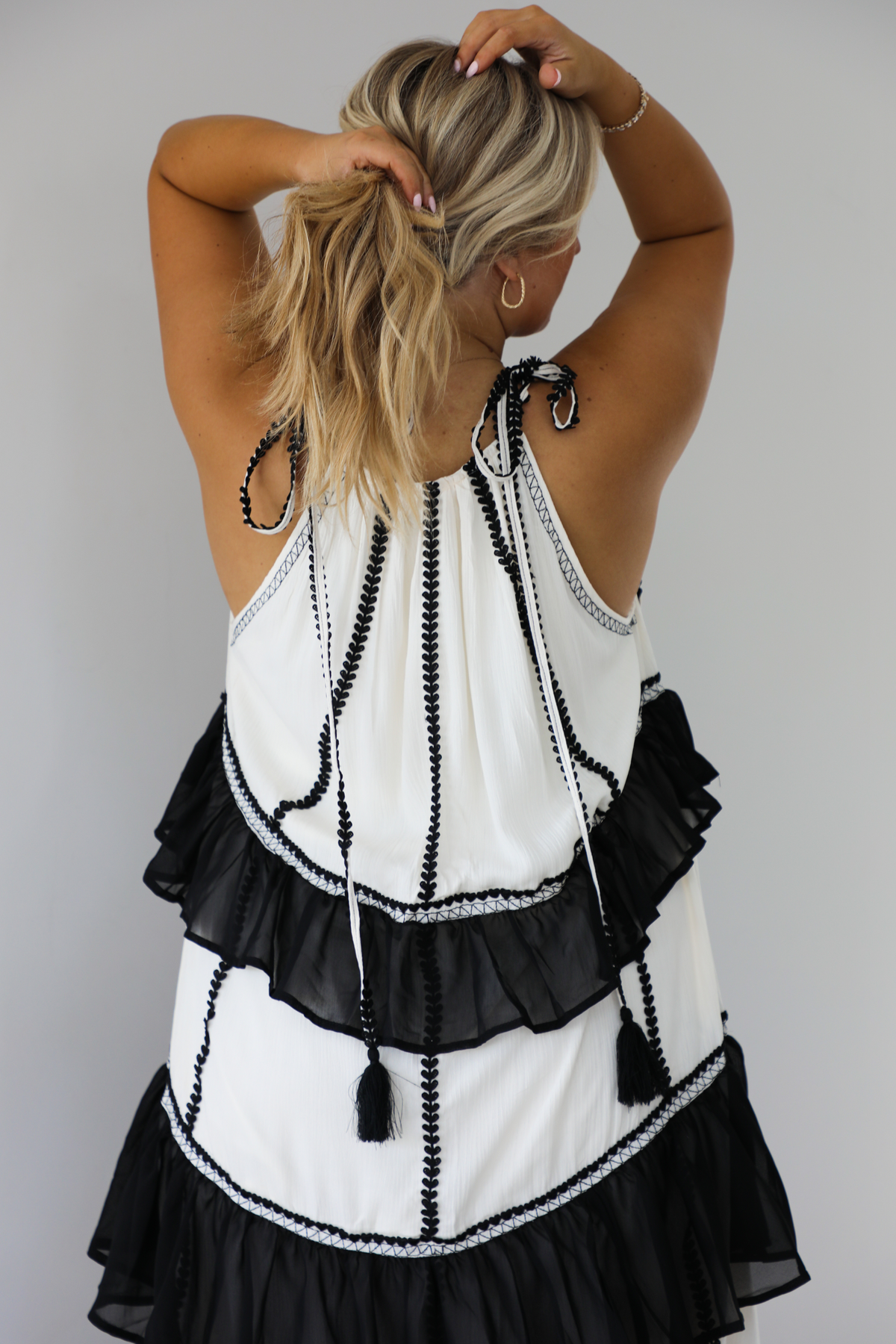 Give It All Maxi Dress: Off White/Black