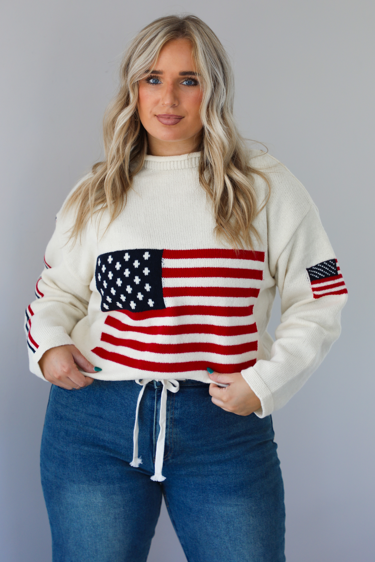 Patriotic Sweater: Cream/Multi