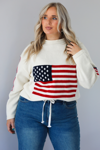 Patriotic Sweater: Cream/Multi