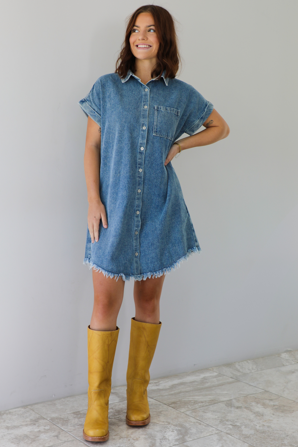 Stir Things Up Dress: Denim