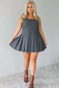 Wise Decisions Mini Dress: Charcoal