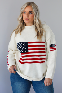 Patriotic Sweater: Cream/Multi