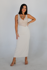 To The Event Maxi Dress: Ivory/Cream