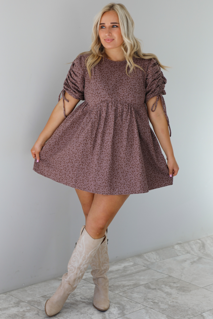 All About Me Dress: Mauve/Floral