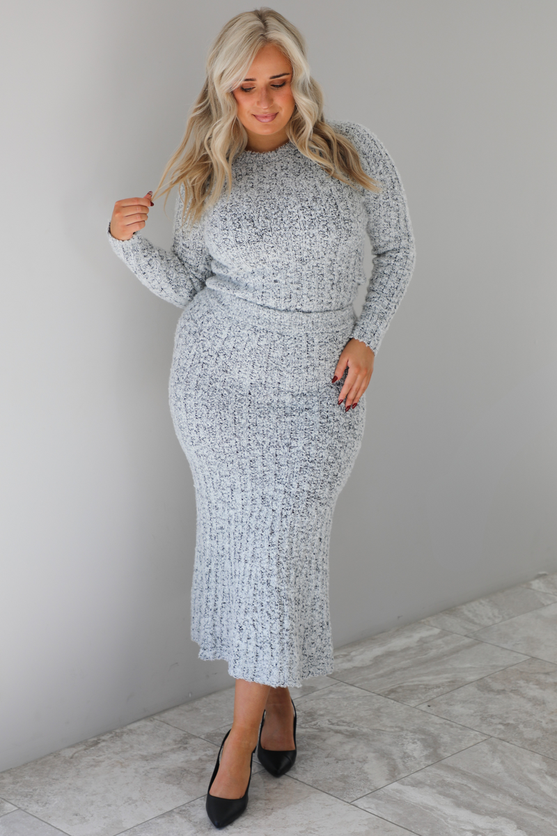 Full Of Grace Sweater Set: Grey