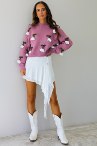 Pretty Flowers Sweater: Mauve/Multi