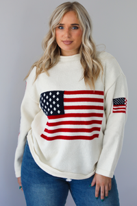 Patriotic Sweater: Cream/Multi