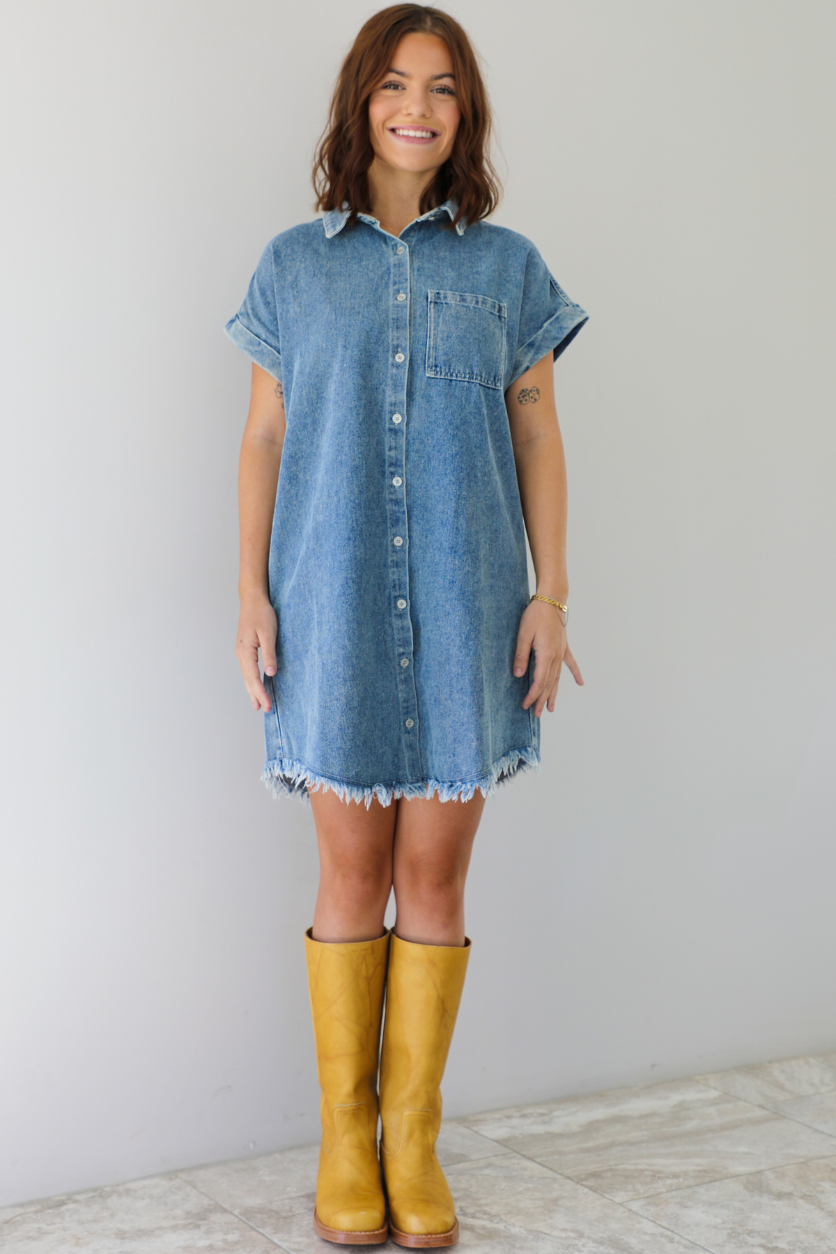 Stir Things Up Dress: Denim