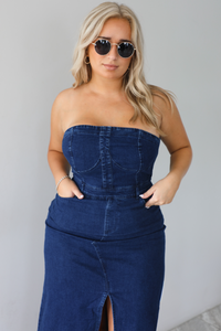 Let's Not Forget Maxi Dress: Dark Denim