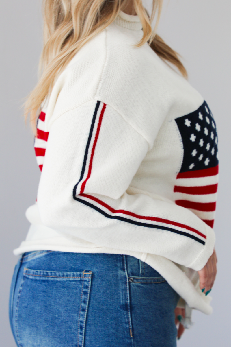 Patriotic Sweater: Cream/Multi