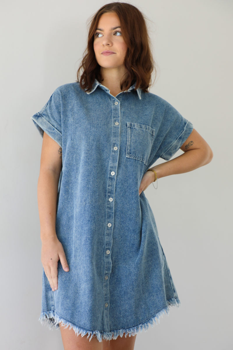 Stir Things Up Dress: Denim