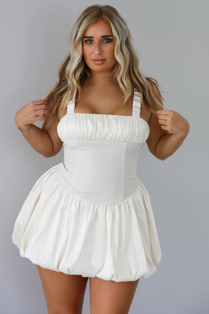 Good Life Mini Dress: Cream