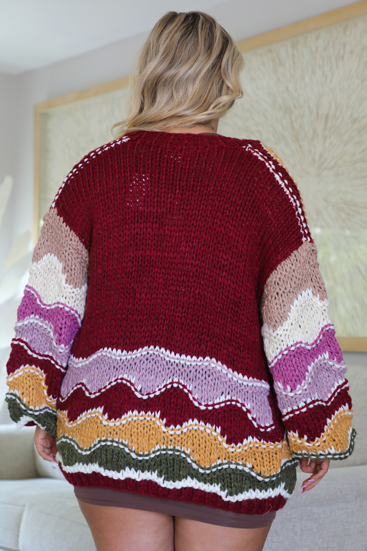 All Along Cardigan: Plum/Multi