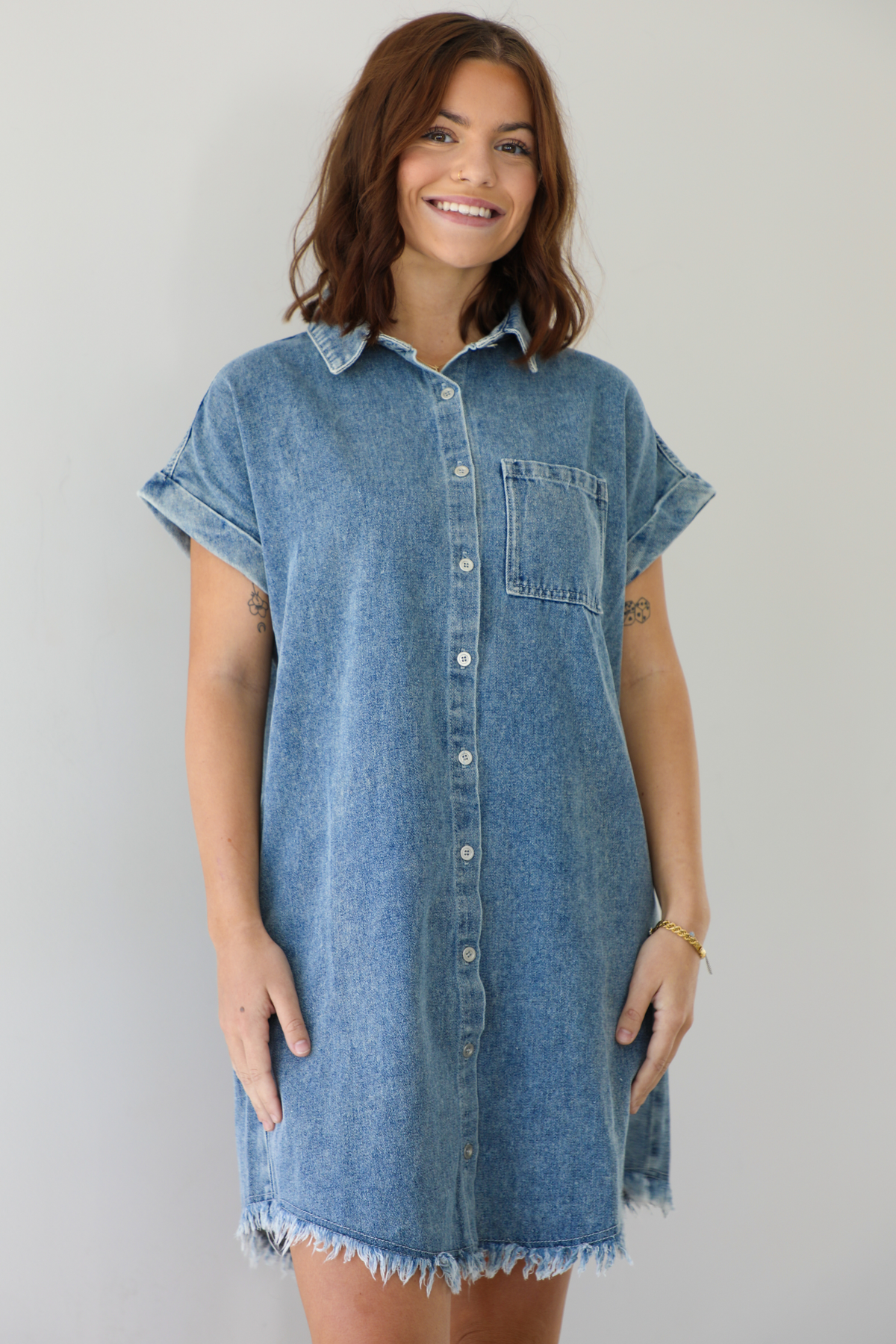 Stir Things Up Dress: Denim