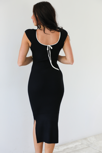 Call It Love Ribbed Dress: Black/White