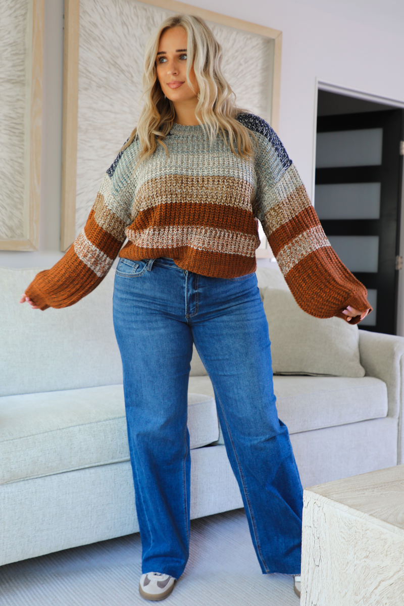 No Idea Sweater: Rust/Multi