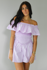 So Many Ways Romper: Lavender