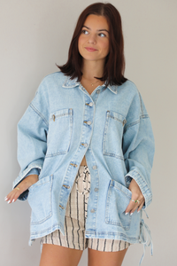 Oversized Denim Jacket: Lightwash Denim