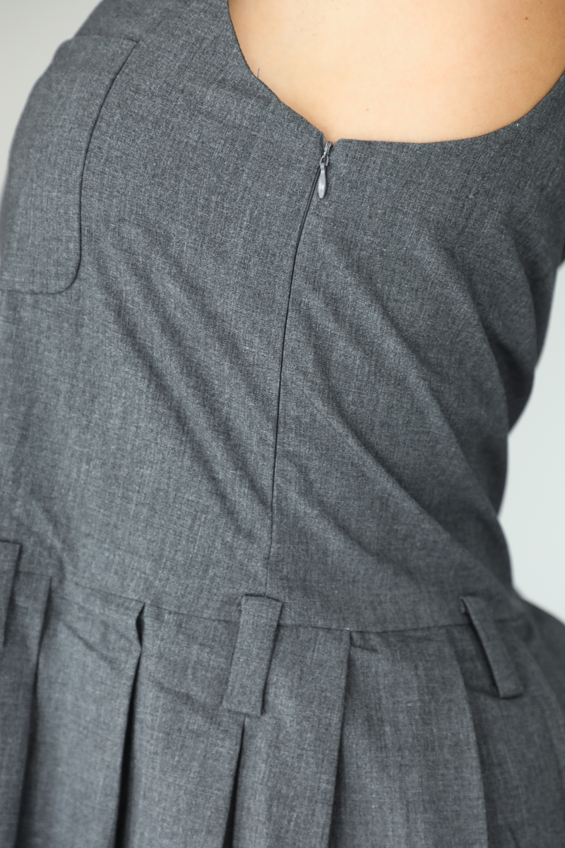 Wise Decisions Mini Dress: Charcoal