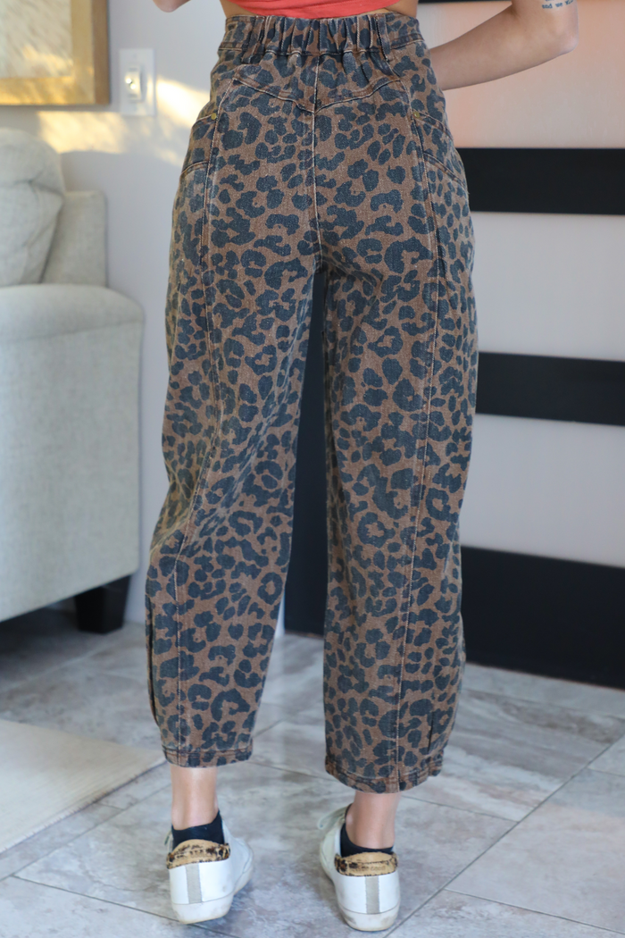 Lysandra Barrel-Style Denim: Leopard