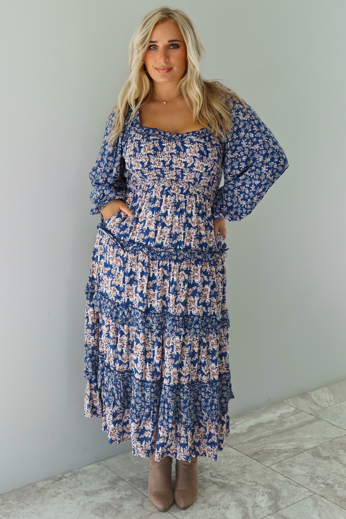 Totally Worth It Midi Dress: Navy/Multi