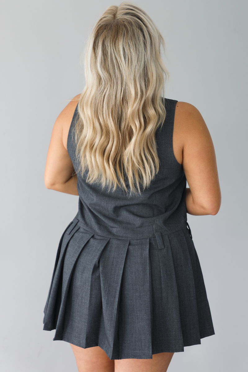 Wise Decisions Mini Dress: Charcoal