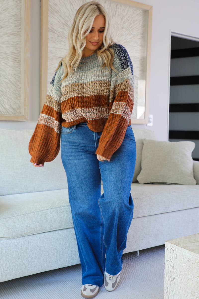 No Idea Sweater: Rust/Multi