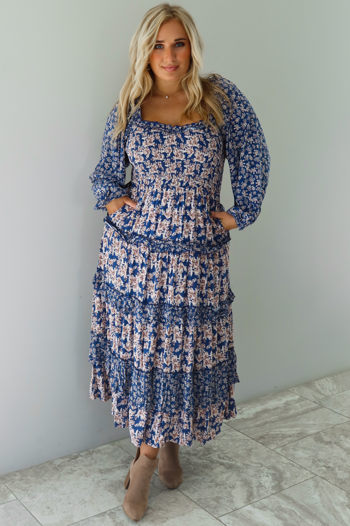 Totally Worth It Midi Dress: Navy/Multi