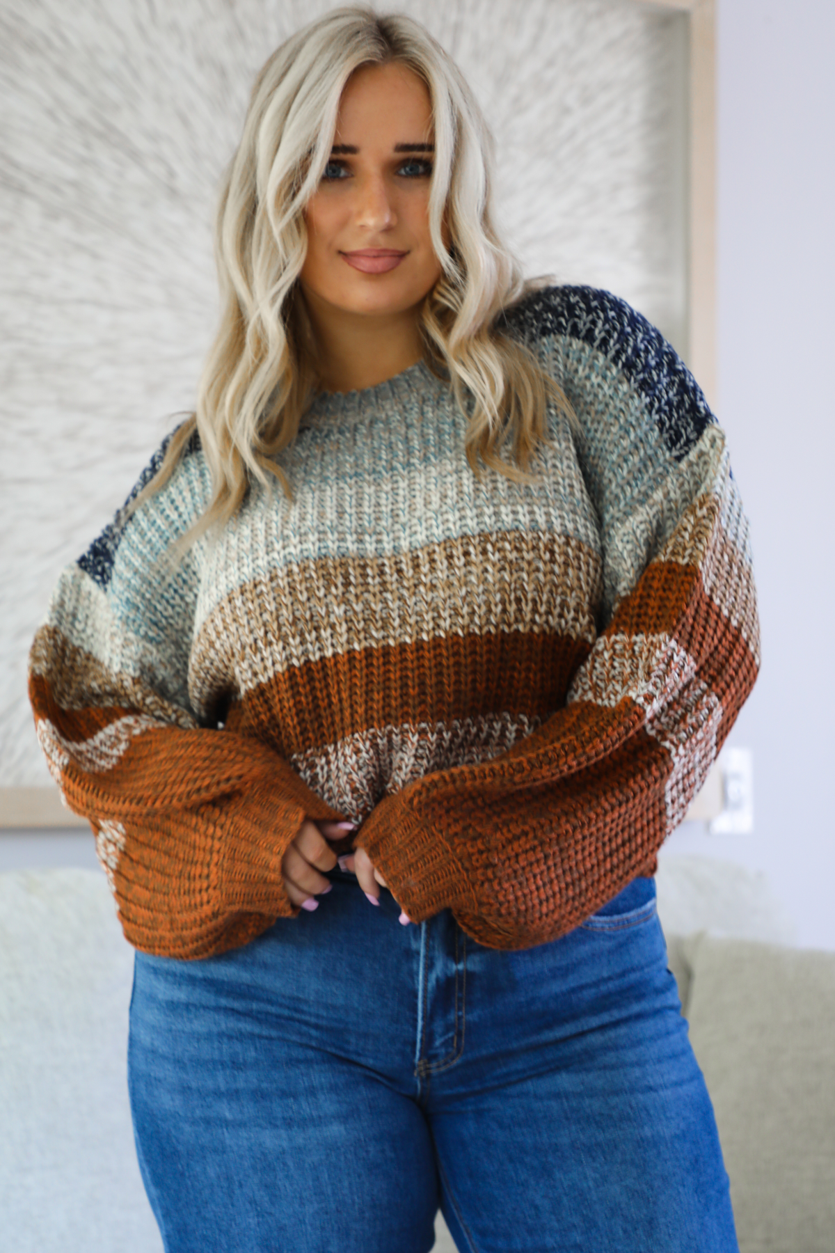 No Idea Sweater: Rust/Multi