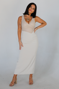 To The Event Maxi Dress: Ivory/Cream