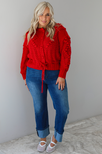 A Little Joy Cardigan: Red