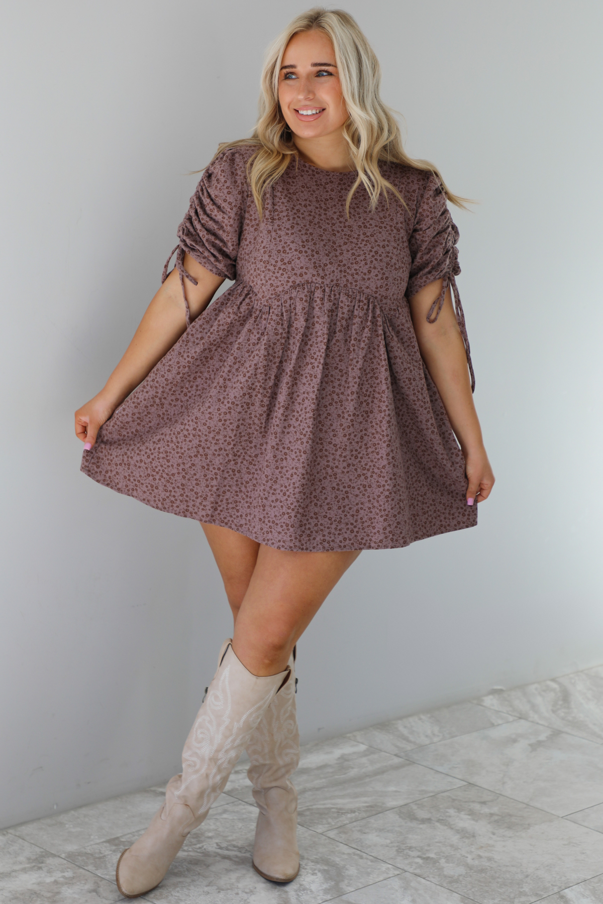 All About Me Dress: Mauve/Floral