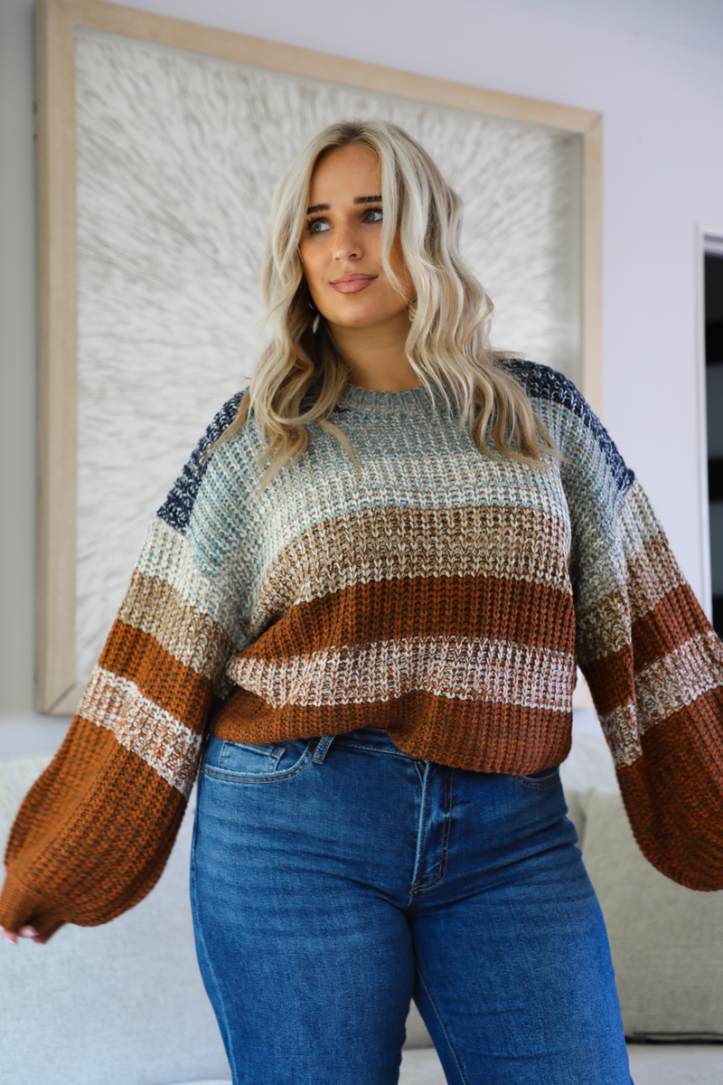 No Idea Sweater: Rust/Multi