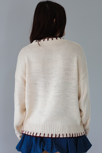 Feeling Like Love Sweater: Tan/Burgundy