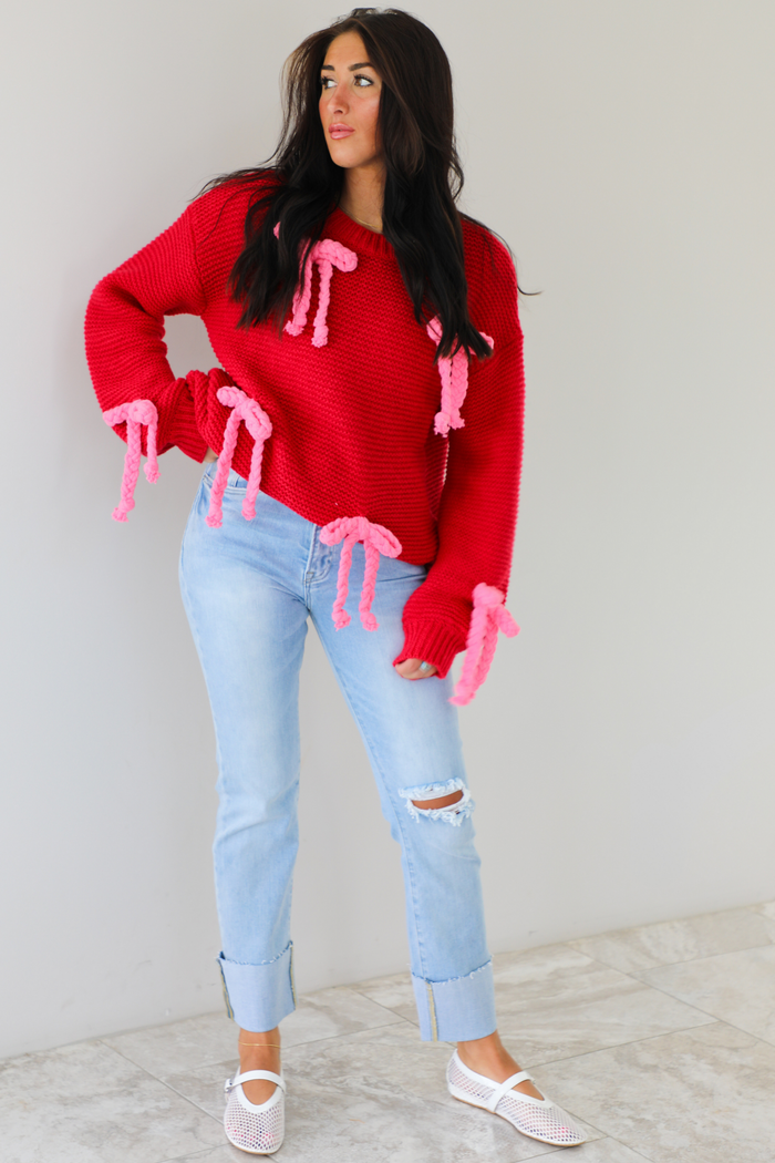 RESTOCK: Wear It Out Chunky Sweater: Red/Pink