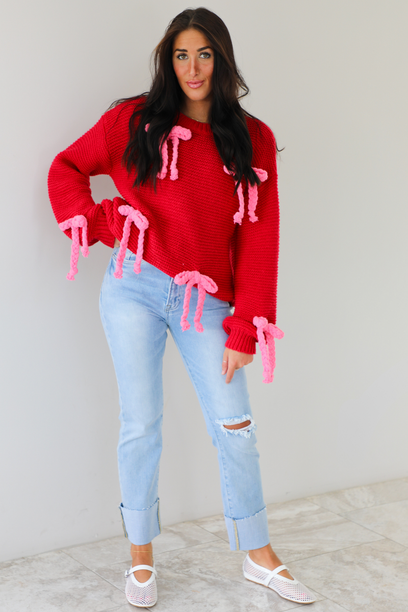 RESTOCK: Wear It Out Chunky Sweater: Red/Pink