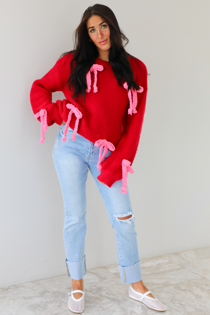 RESTOCK: Wear It Out Chunky Sweater: Red/Pink