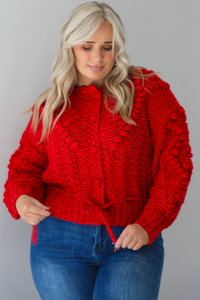 A Little Joy Cardigan: Red