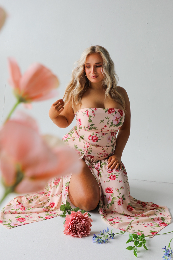 A New Beginning Maxi Dress: Pink/Multi Floral