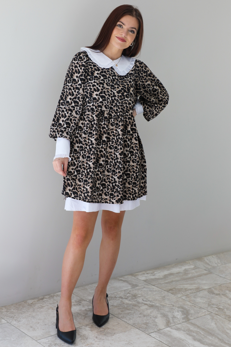 Starting New Dress: Leopard/White