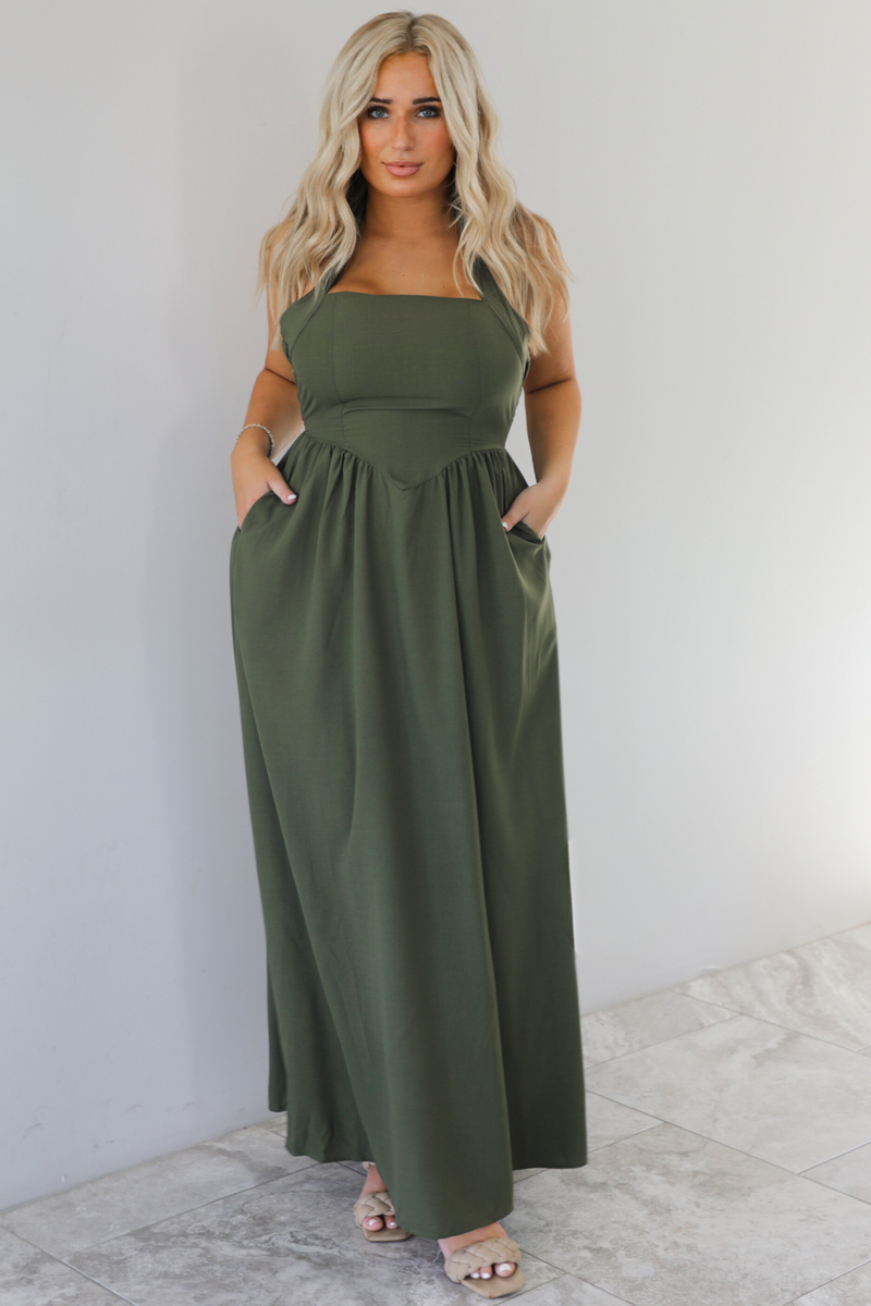 Army maxi dress best sale