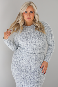 Full Of Grace Sweater Set: Grey