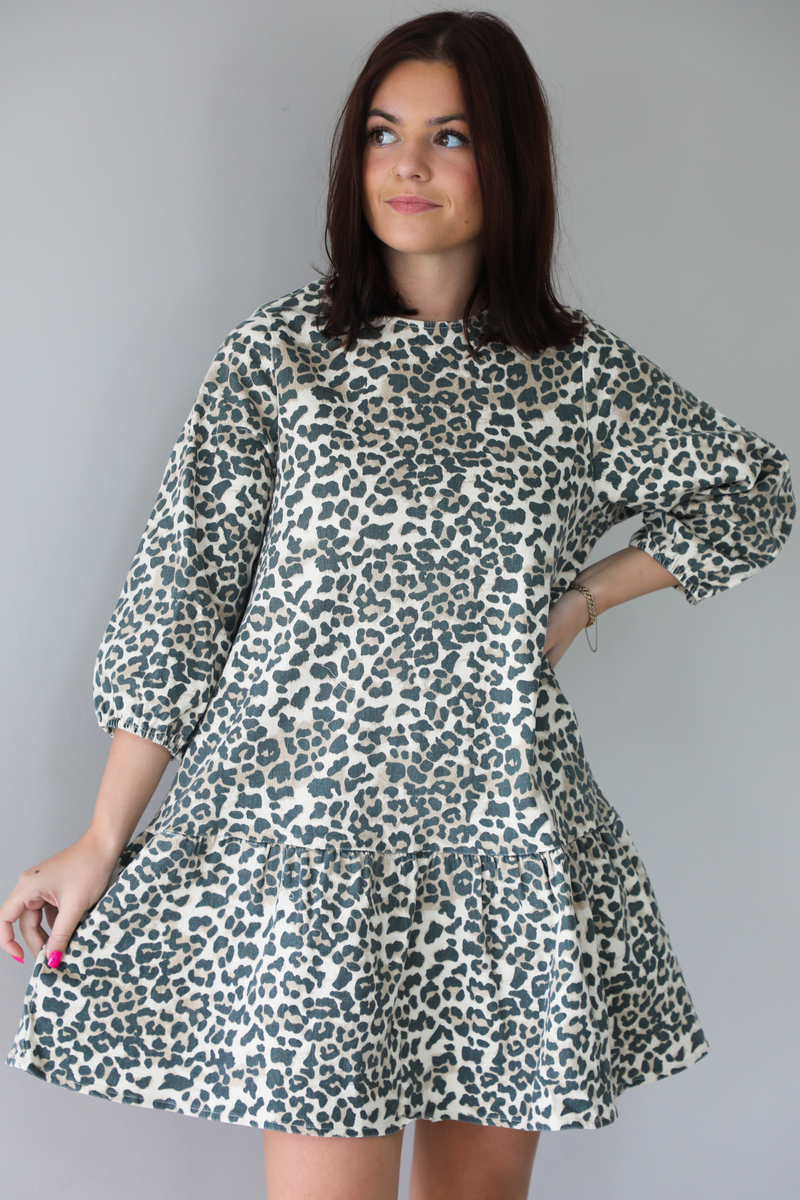 Take Me Back Dress: Leopard