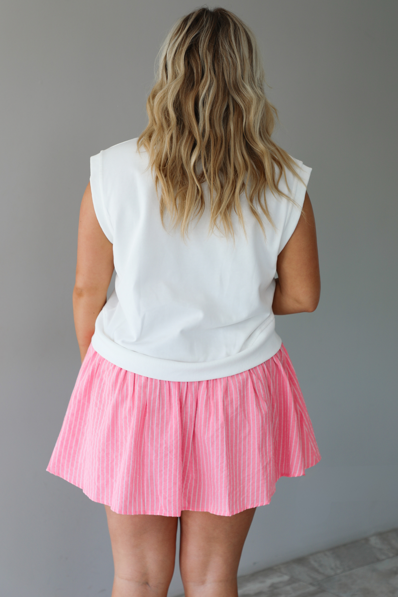 In Love With The Babydoll Dress: Pink/White