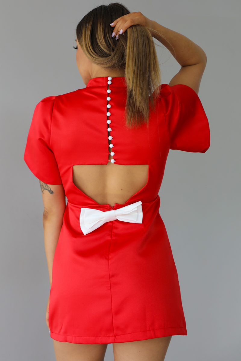 The Sweetheart Dress: Red/White