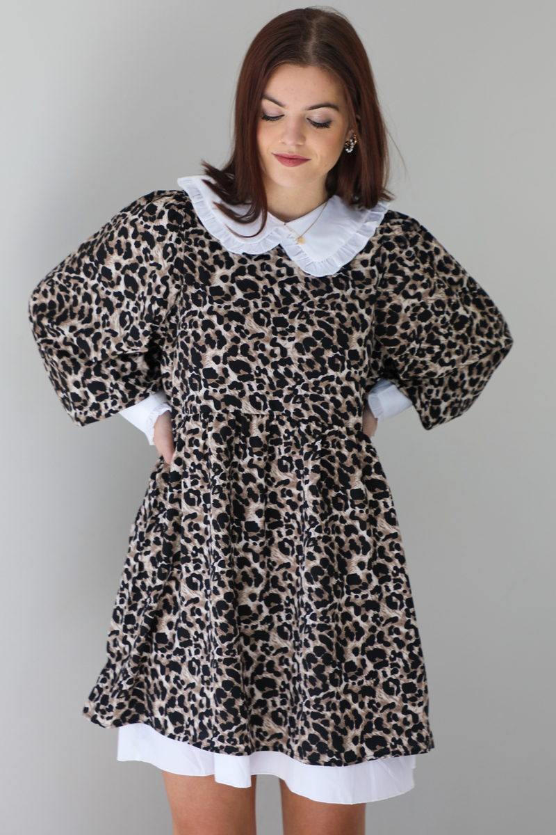 Starting New Dress: Leopard/White