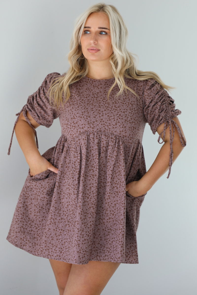 All About Me Dress: Mauve/Floral