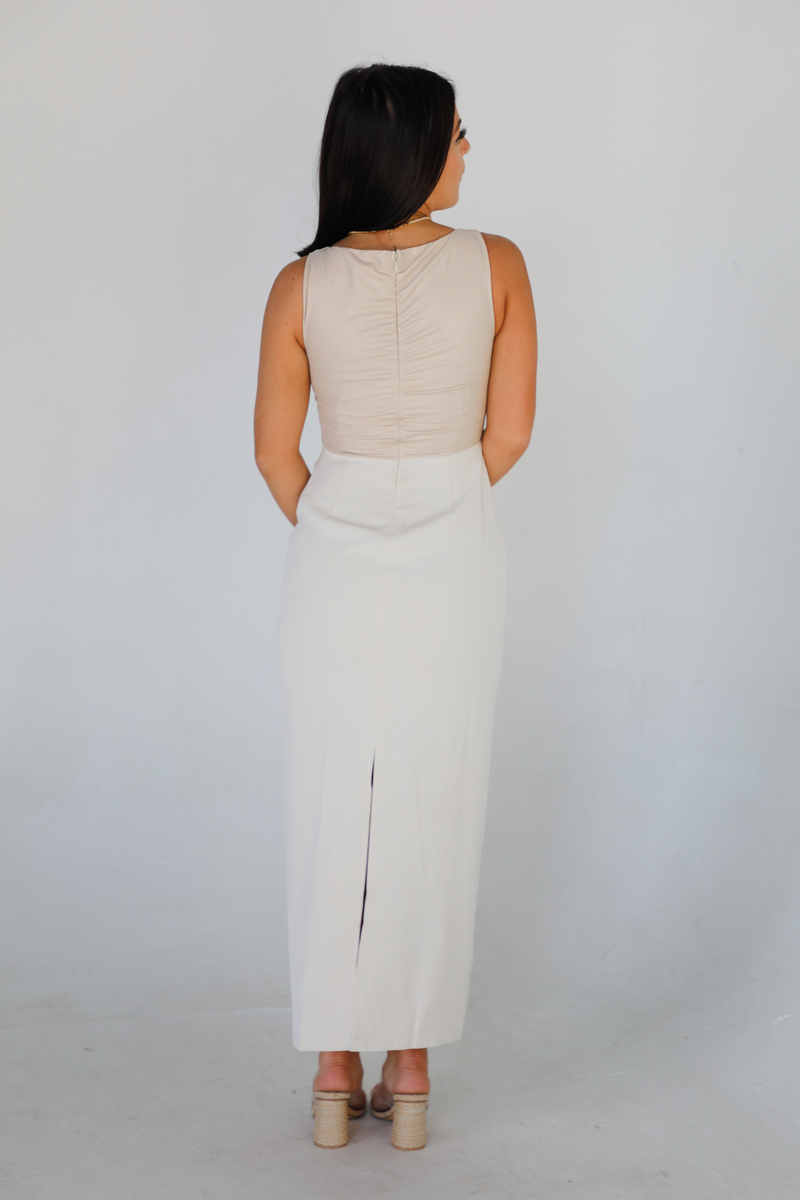 To The Event Maxi Dress: Ivory/Cream