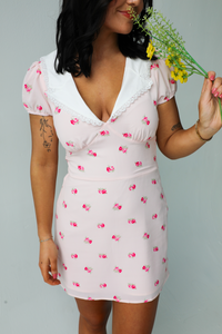 PRE-ORDER: April Flowers Dress: Pink/Multi